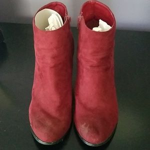 Maroon ankle boots